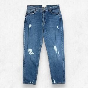 Current Elliott No Stretch Jeans Women's Size 29 High Waist Mom Jeans Distress‎